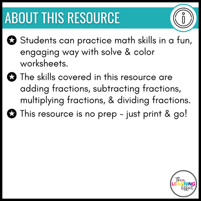 Winter Math Activities Mystery Picture Worksheets | Color by Number Fractions