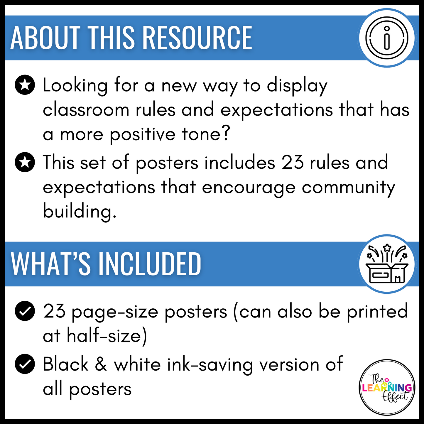 Classroom Rules and Expectations Posters | First Day of School and Back to School