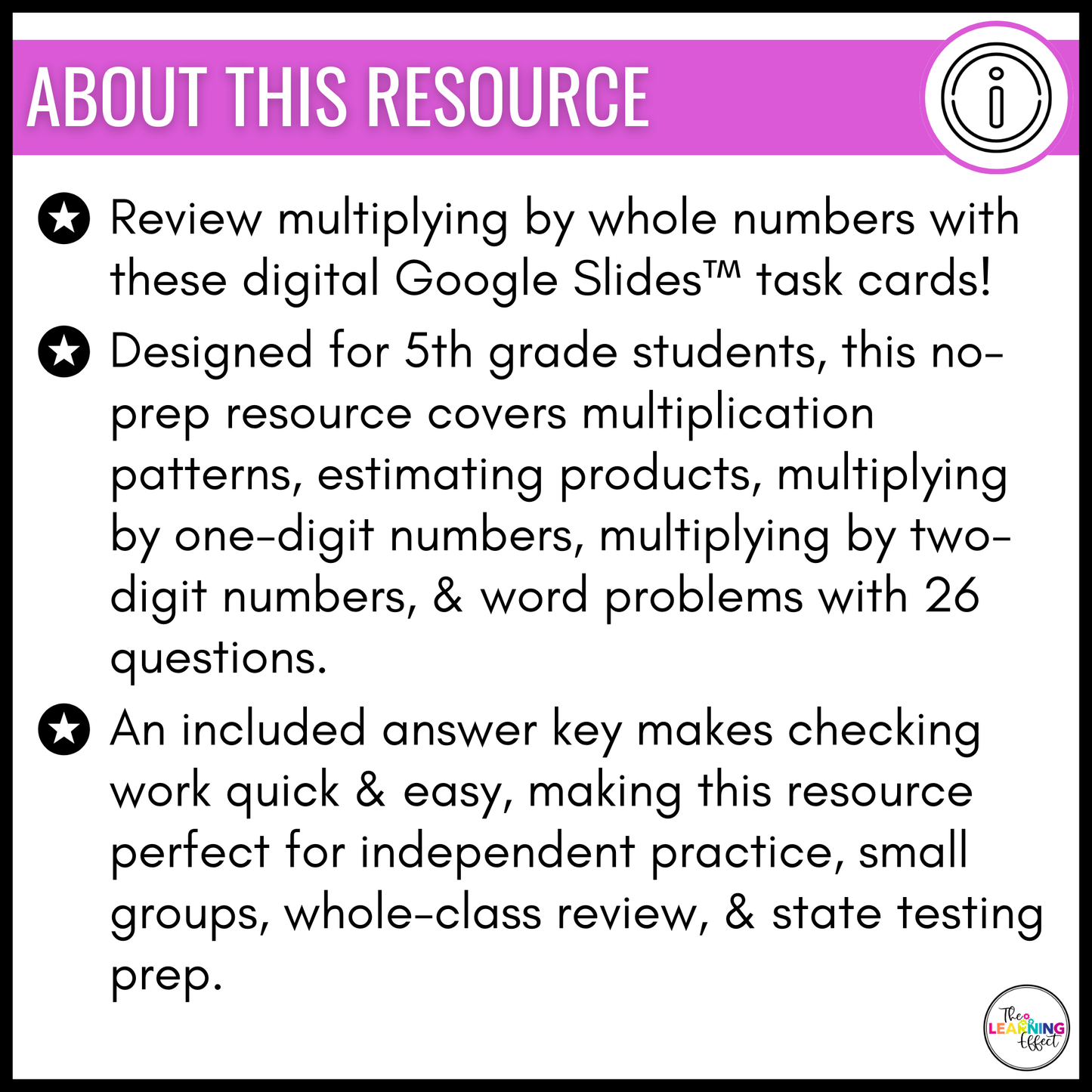 Multiply by Whole Numbers Google Slides | 5th Grade Digital Task Cards Activity