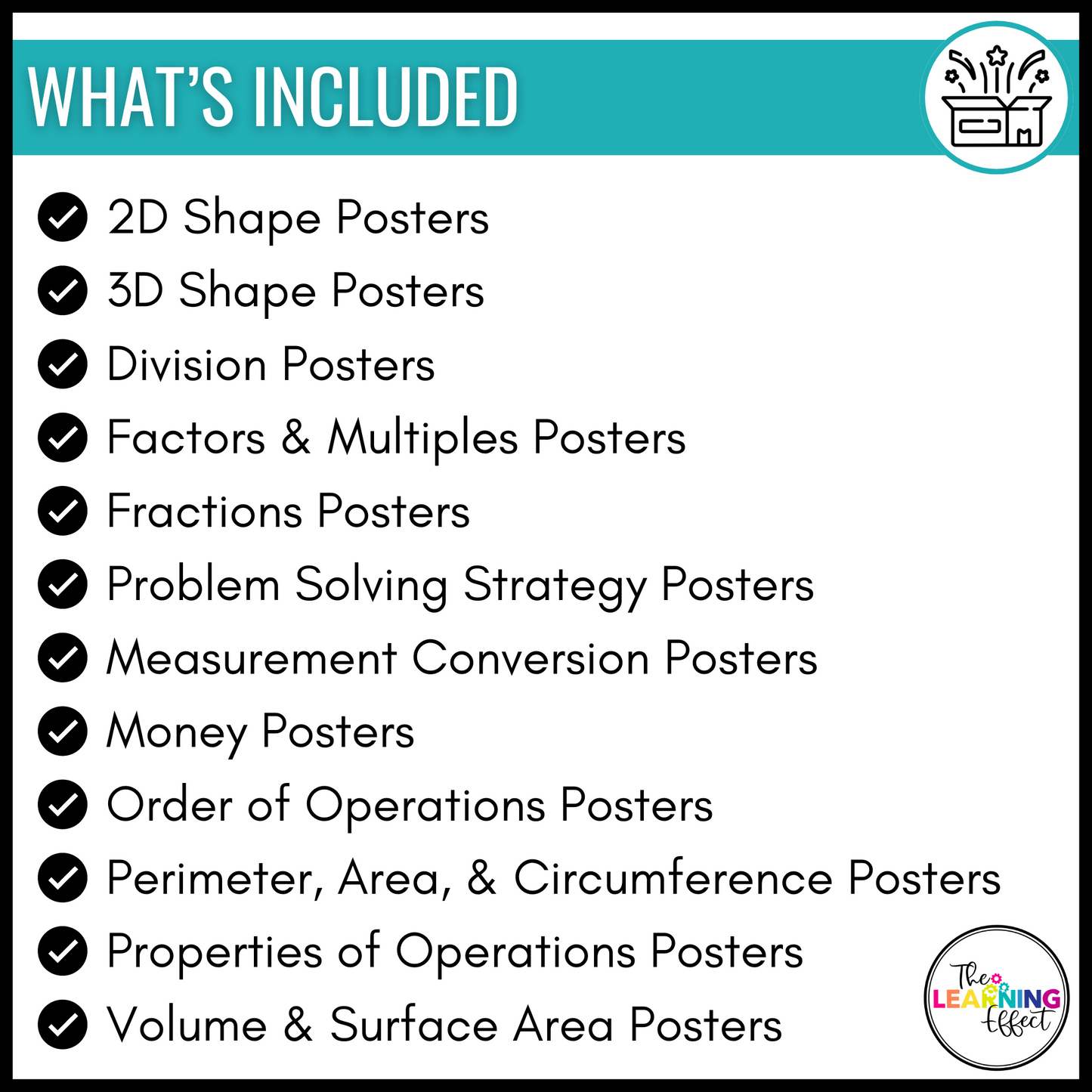 Upper Elementary Math Posters BUNDLE | Anchor Charts for 3rd, 4th, and 5th Grade