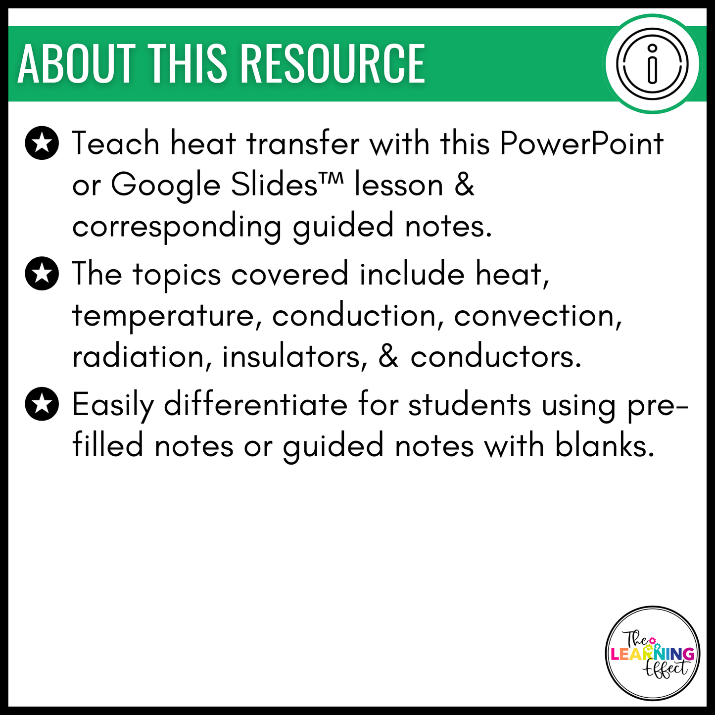 Heat Transfer Lesson Presentation and Notes | Conduction, Convection, Radiation