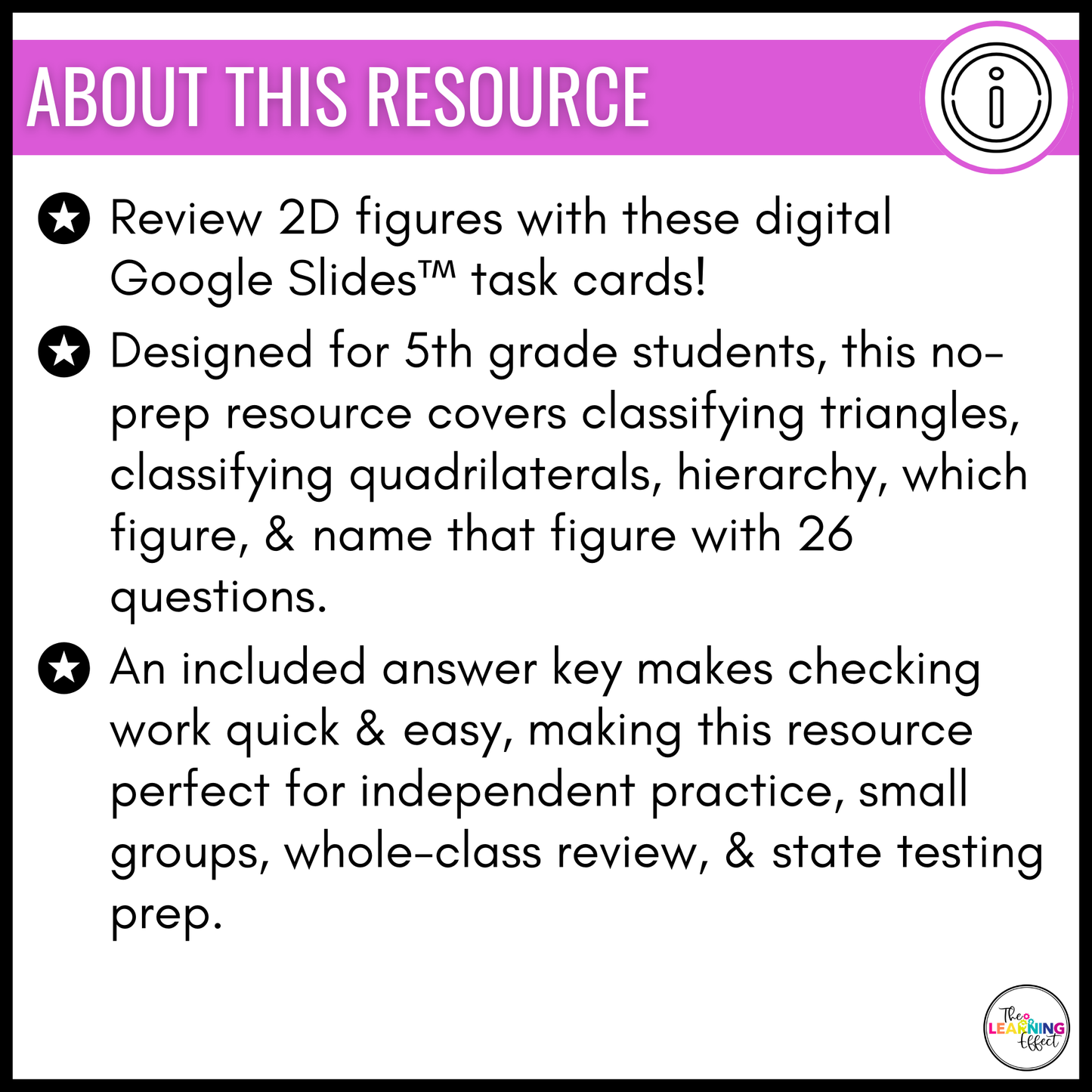 2D Shapes Geometry Google Slides | 5th Grade Digital Task Cards Math Activity