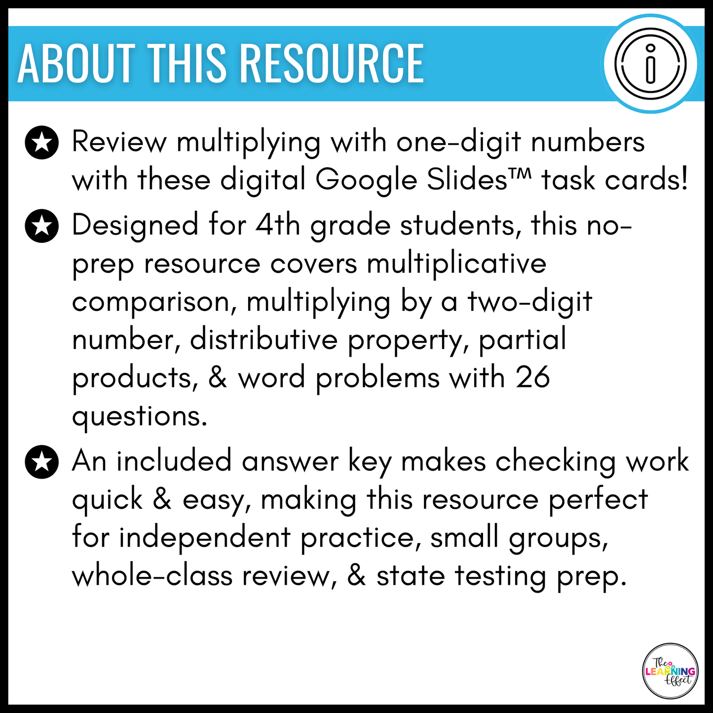 Multiply with One-Digit Numbers Google Slides | 4th Grade Math Digital Task Cards Multiplication Activity