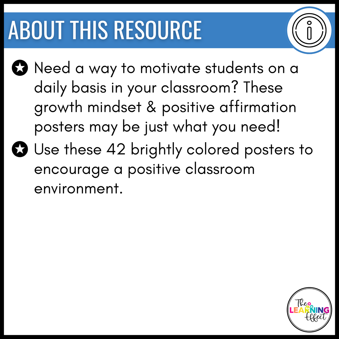 Positive Affirmations Posters | Growth Mindset and Self Talk Bulletin Board