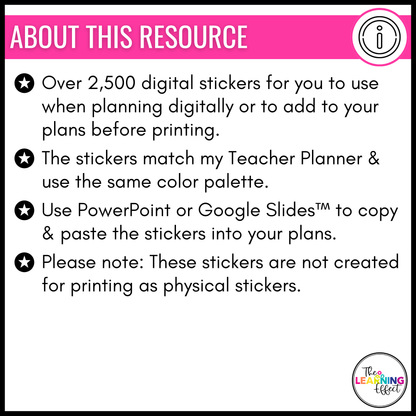 Digital Planner Stickers for Teachers