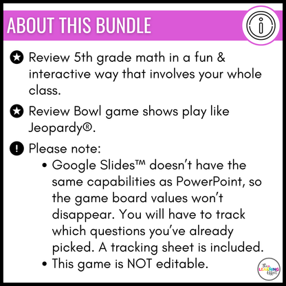 5th Grade Math Decimals Game Shows BUNDLE | Test Prep Review Activities