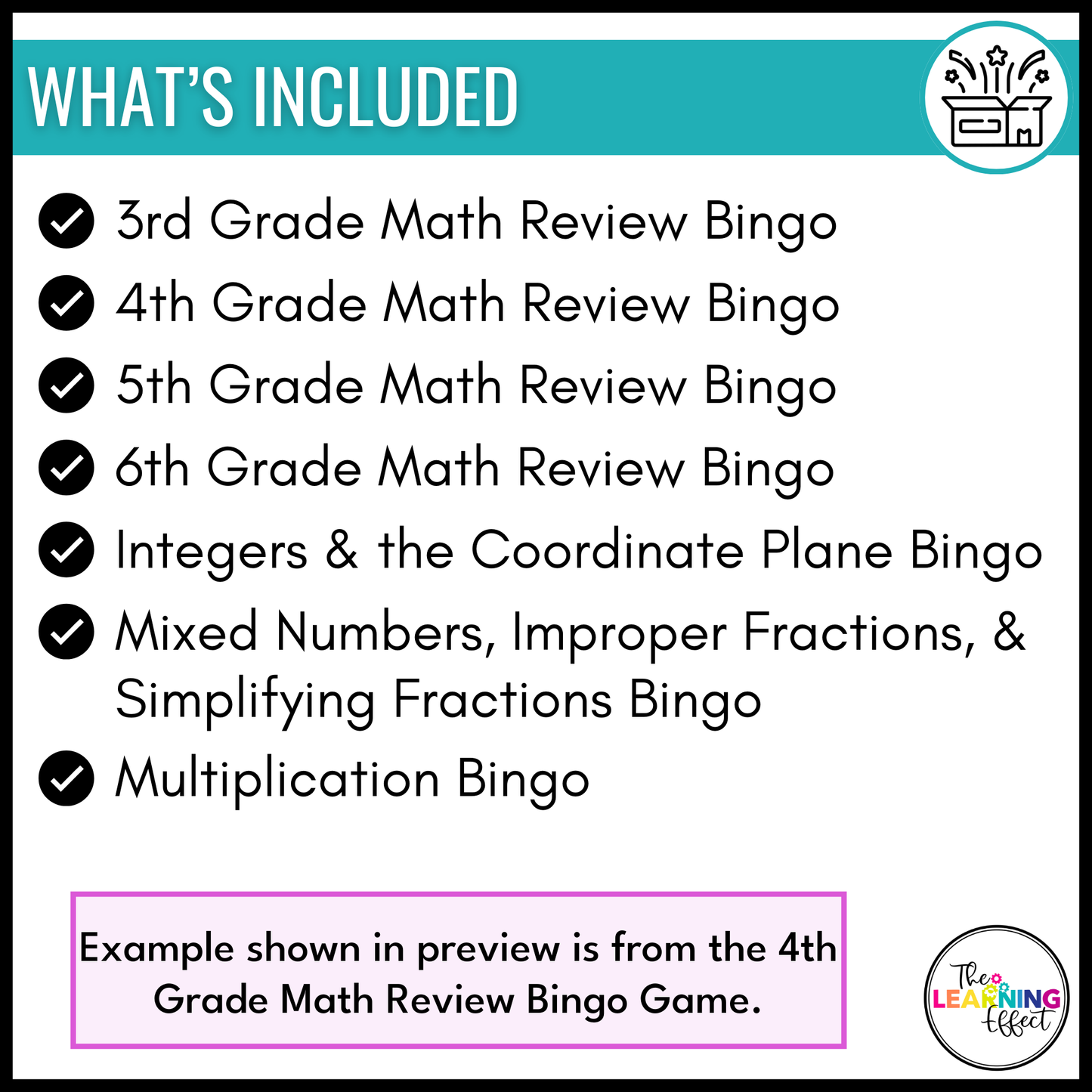 Upper Elementary Math Bingo Game BUNDLE | Test Prep Review Activities