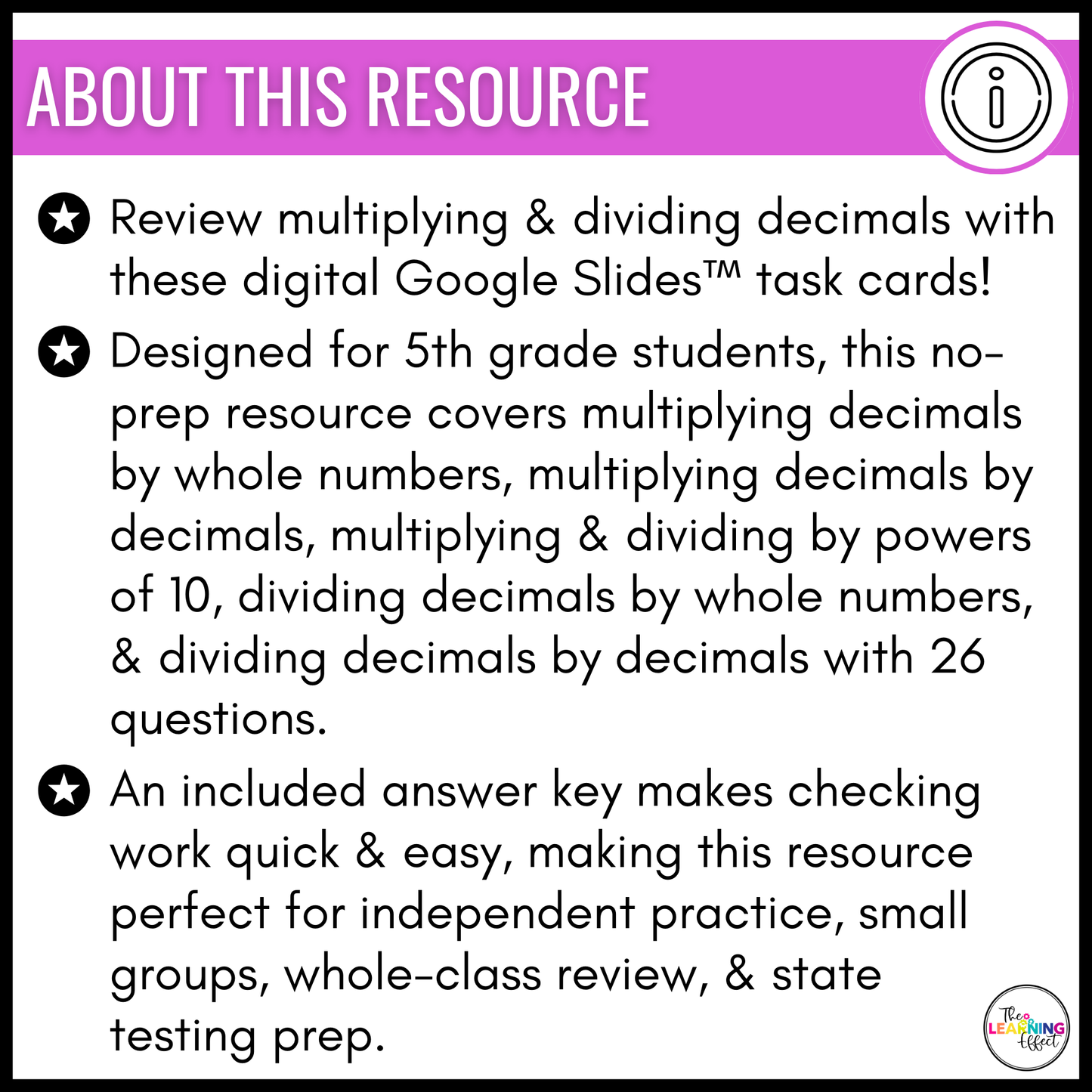 Multiplying and Dividing Decimals Google Slides | 5th Grade Digital Task Cards