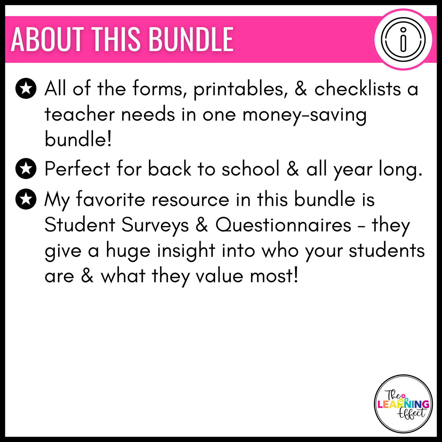 Back to School Forms BUNDLE | Classroom Checklists and Printables | Parent Packet