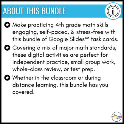 4th Grade Math Spiral Review #1-3 Google Slides BUNDLE | Digital Task Cards Activities