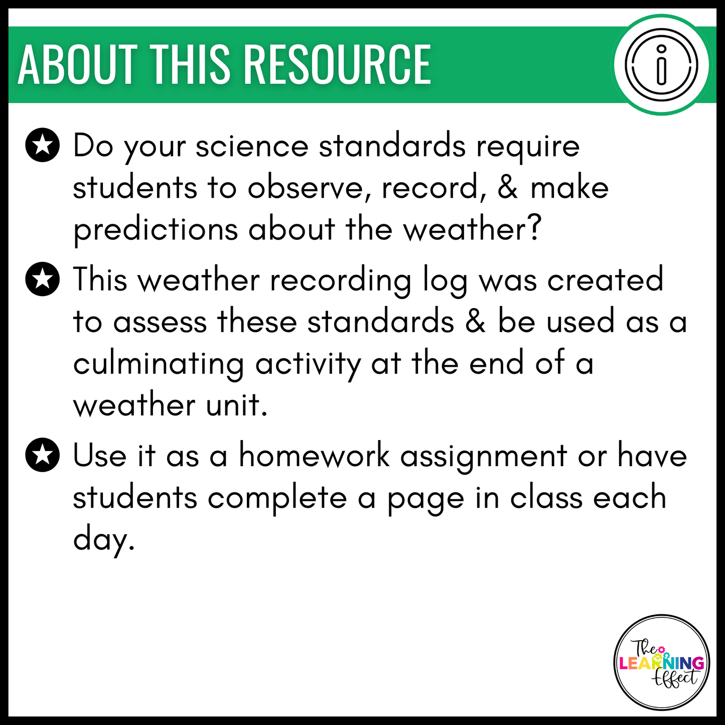 Weather Recording Tracker Log or Journal Science Activity