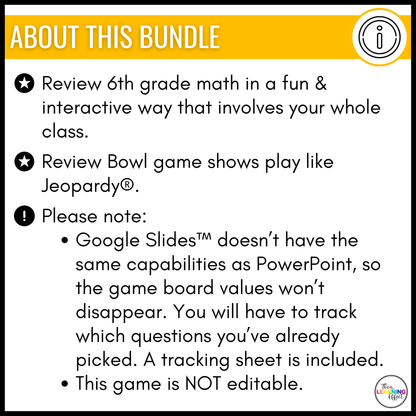 6th Grade Math Data and Statistics Game Shows BUNDLE | Test Prep Review Activities