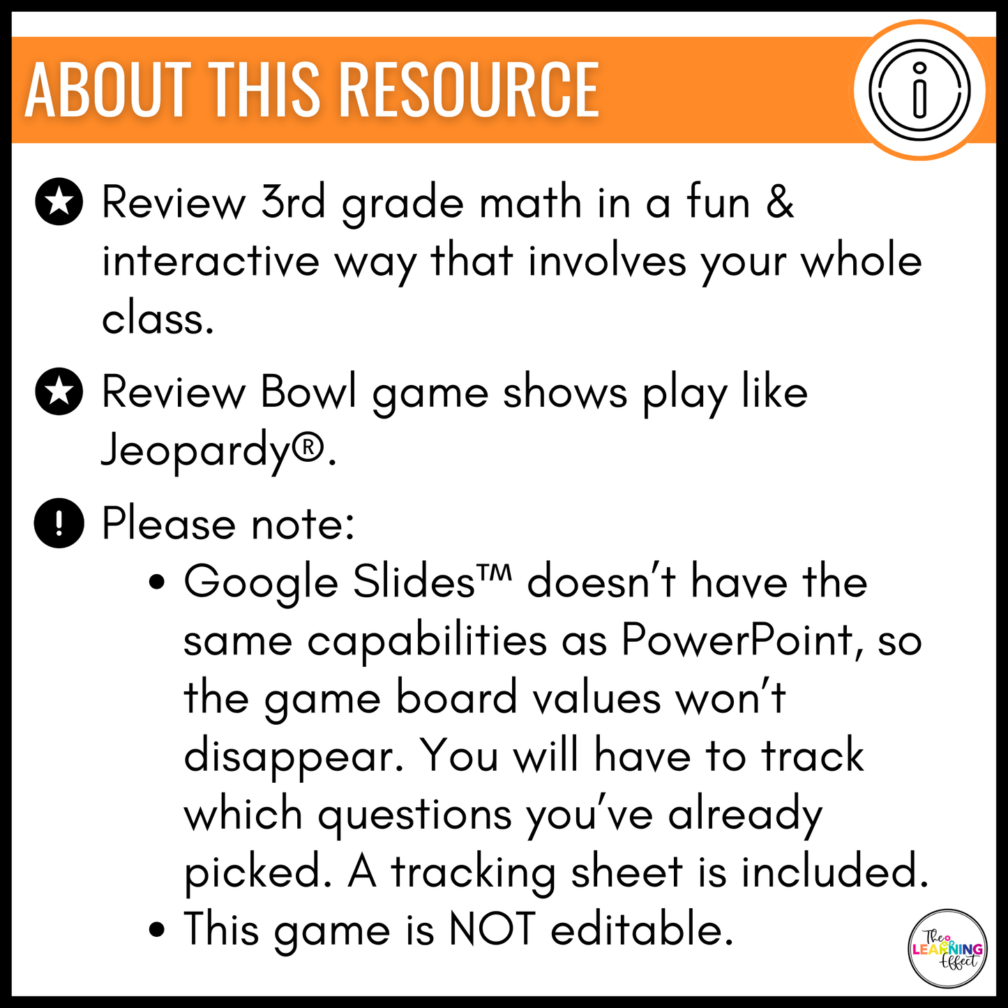 3rd Grade Math Spiral Review #1 Game Show | End of Year Test Prep Activity