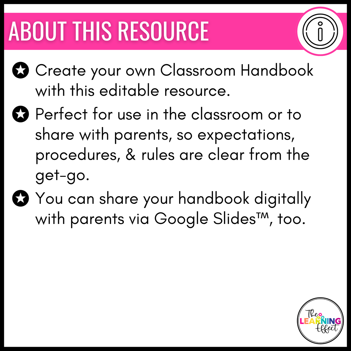 Editable Classroom Parent Handbook Templates | Back to School Rules and Procedures