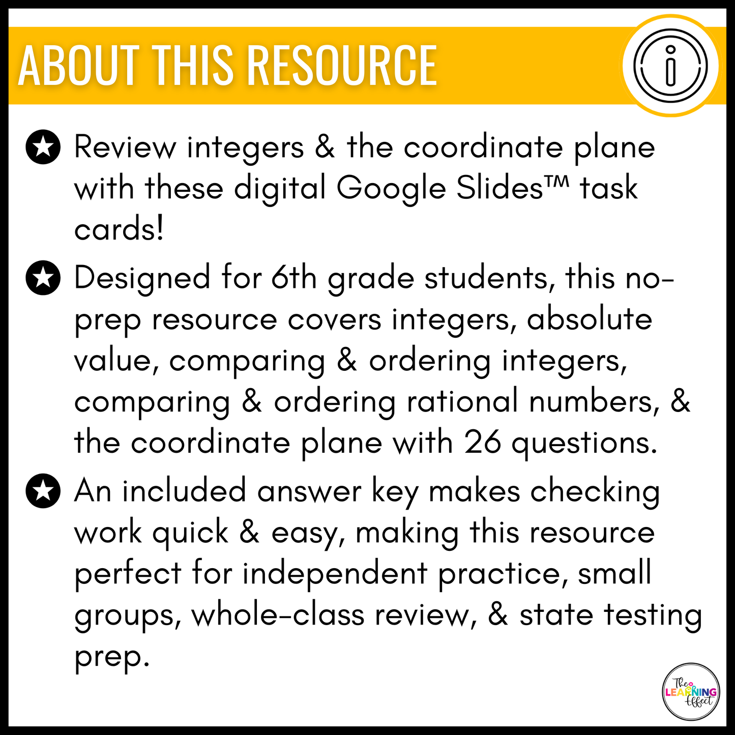 Integers and the Coordinate Plane Google Slides | 6th Grade Digital Task Cards