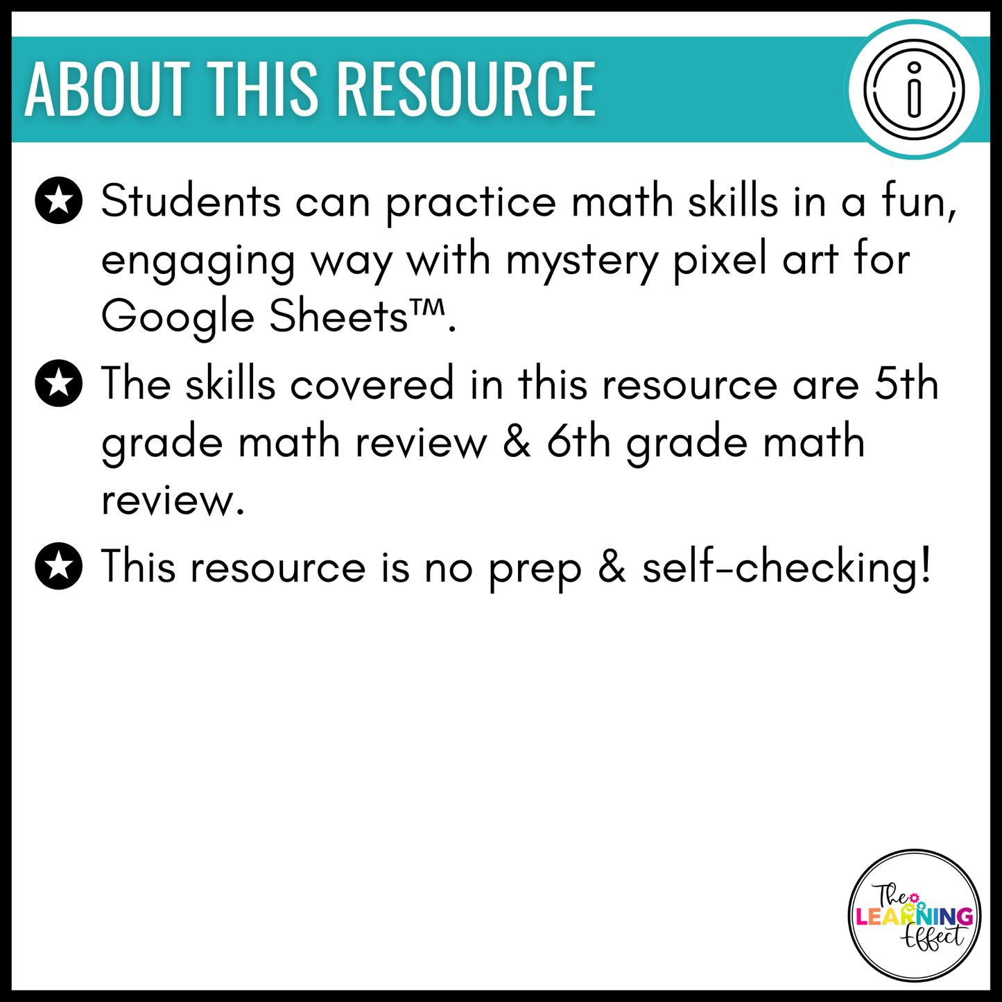 End of the Year Math Activities Digital Pixel Art | Review 5th & 6th Grade