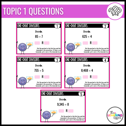 Divide by Whole Numbers Google Slides | 5th Grade Digital Task Cards Activity | FREE