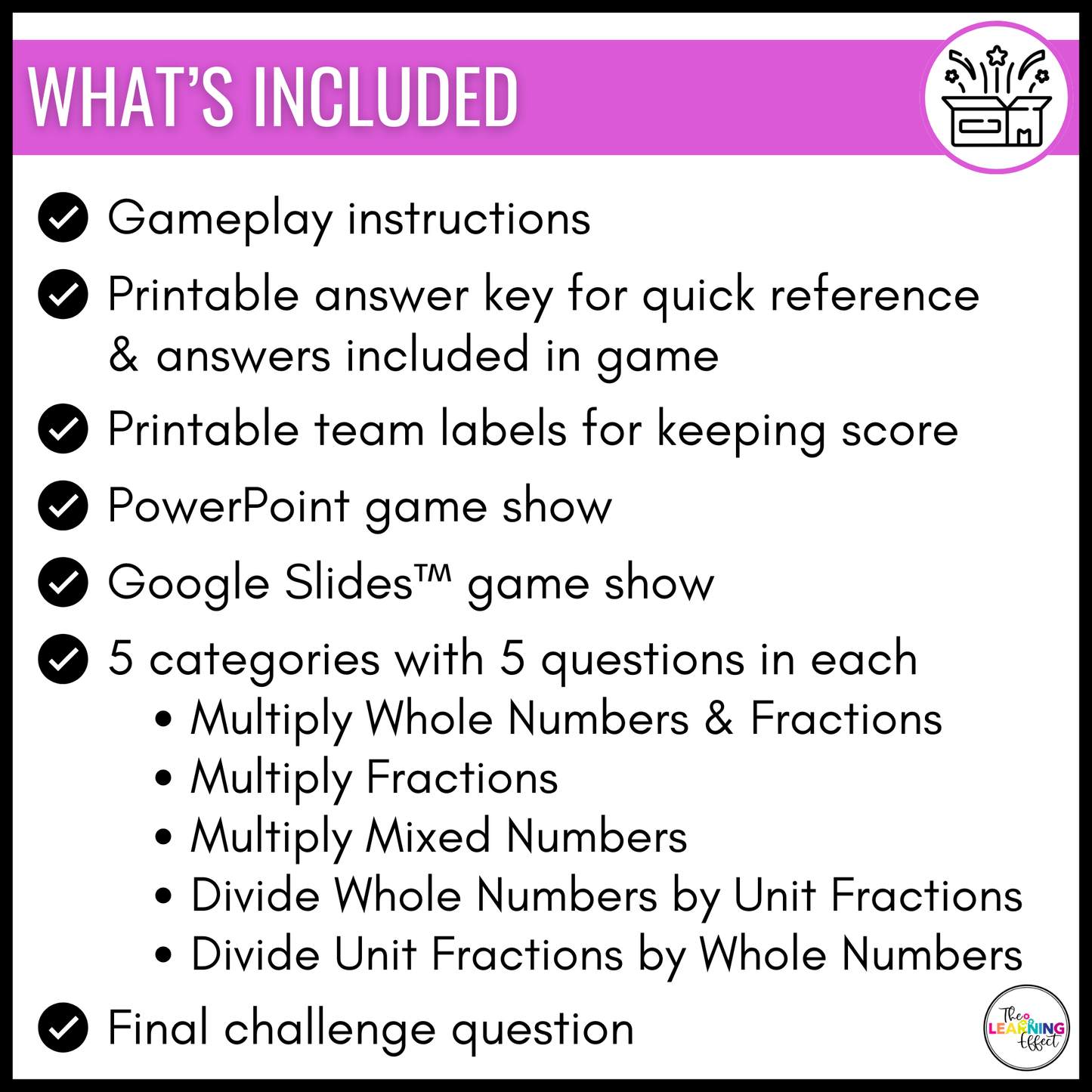 Multiplying and Dividing Fractions Game Show | 5th Grade Math Review Activity