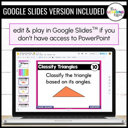 2D Shapes Geometry Game Show | 5th Grade Math Test Prep Activity