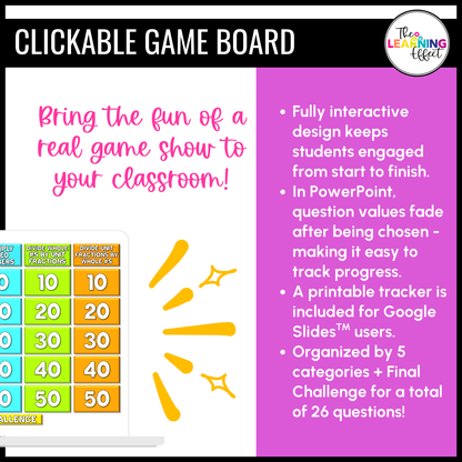 Multiplying and Dividing Fractions Game Show | 5th Grade Math Review Activity