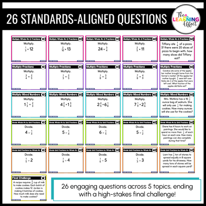 Multiplying and Dividing Fractions Game Show | 5th Grade Math Review Activity