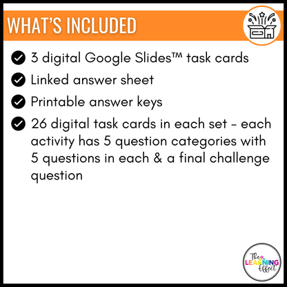 3rd Grade Math Spiral Review #1-3 Google Slides BUNDLE | Digital Task Card Activities
