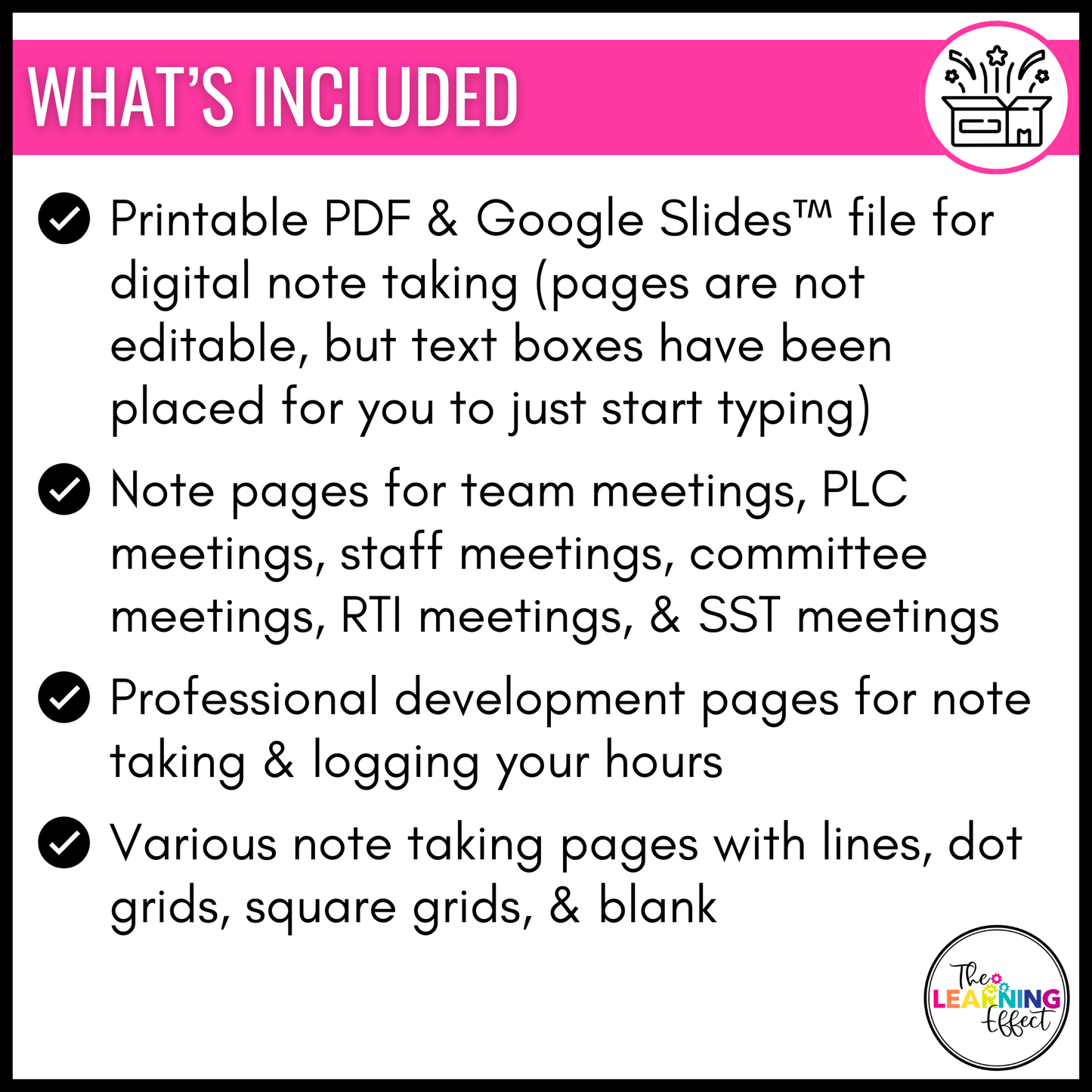 Teacher Meeting Notes | Professional Development Notes | PLC, Staff, Committee, RTI