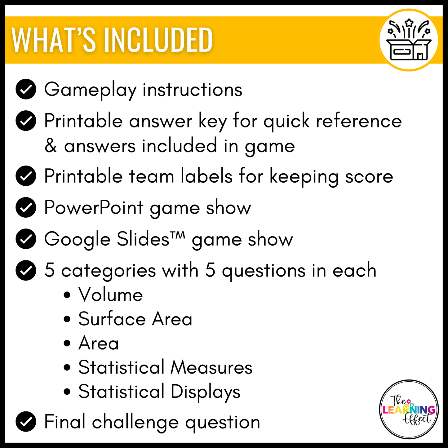 6th Grade Math Spiral Review #3 Game Show | End of Year Test Prep Activity