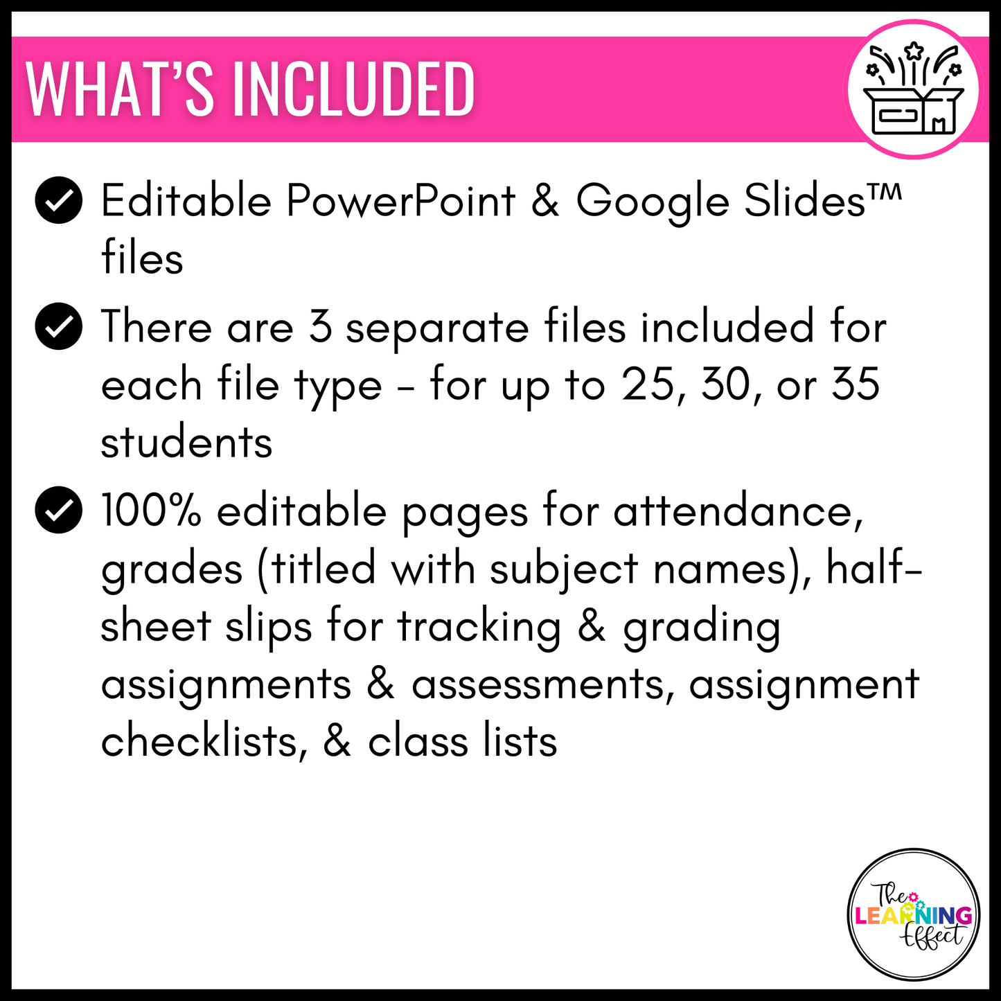 Editable Class Lists | Attendance Sheets | Gradebook | Checklist Templates
