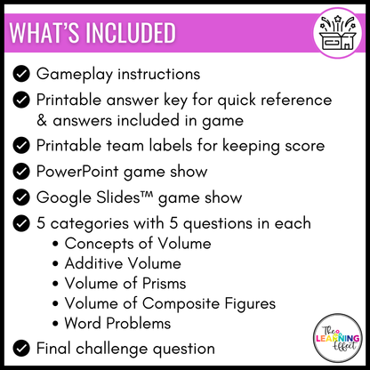 Volume Game Show | 5th Grade Math Review Test Prep Activity