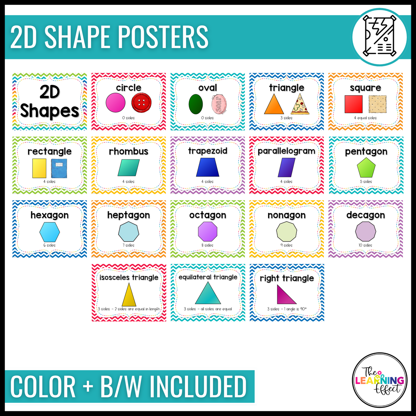 Geometry Posters BUNDLE | 2D and 3D Shapes, Area, Perimeter, and Volume Anchor Charts