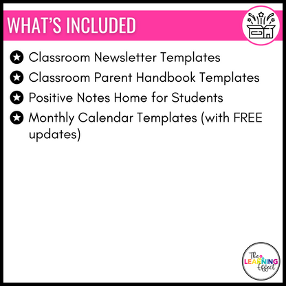 Parent & Home Communication BUNDLE | Newsletter, Handbook, Positive Notes, Calendar