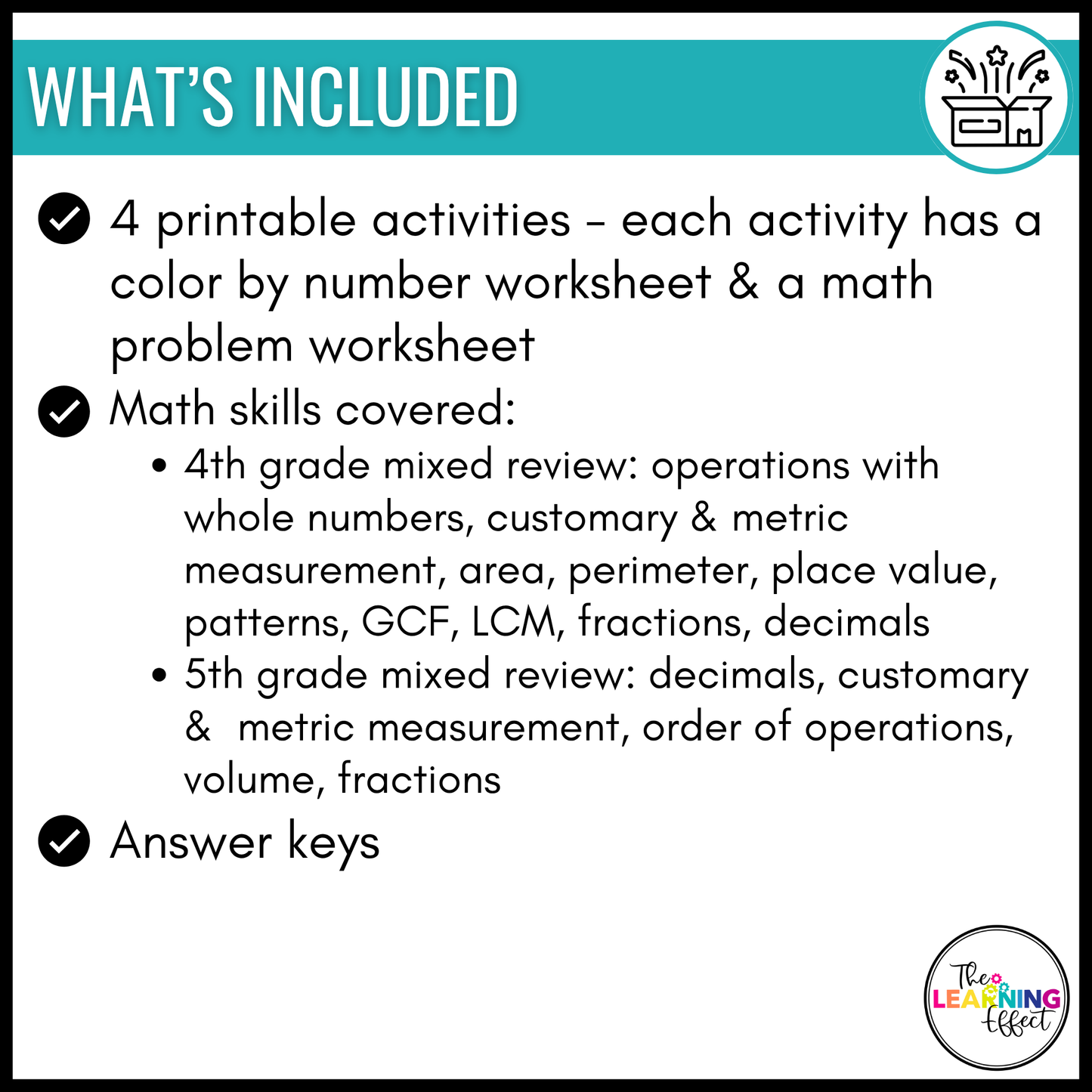 Back to School Math Review Activity Mystery Picture Worksheets | Color by Number