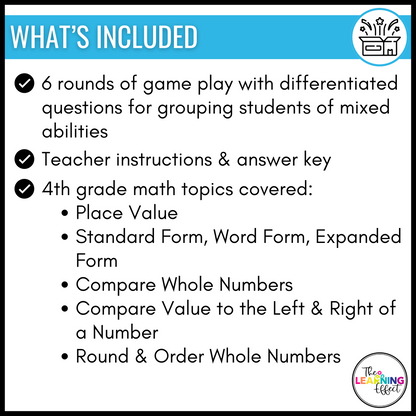 Fall Math Game for 4th Grade | Relay Review Activity | Place Value