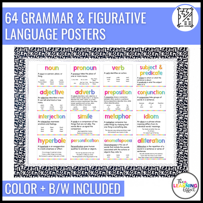 Grammar and Figurative Language Resources BUNDLE | Posters, Game, Activities