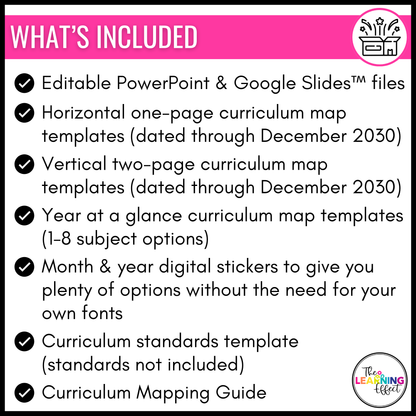 Curriculum Map and Pacing Guide Templates | Editable Planning Calendar | Black and White