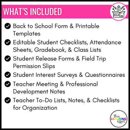 Back to School Forms BUNDLE | Classroom Checklists and Printables | Parent Packet
