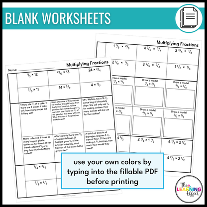 Multiplying Fractions Game | FREE Tumble Blocks Math Review Worksheets Activity