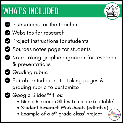 Biome Ecosystem Research Project for Google Slides | Science Activity