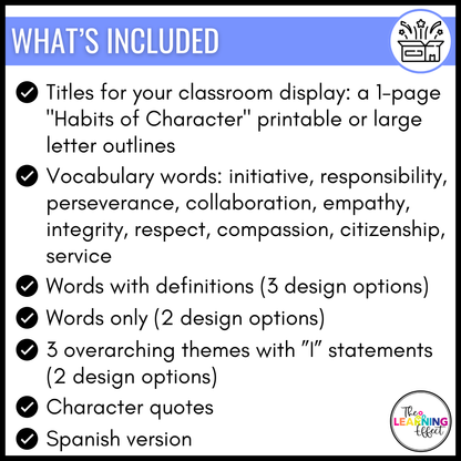 Habits of Character Classroom Display | Bulletin Board | EL Education Supplement