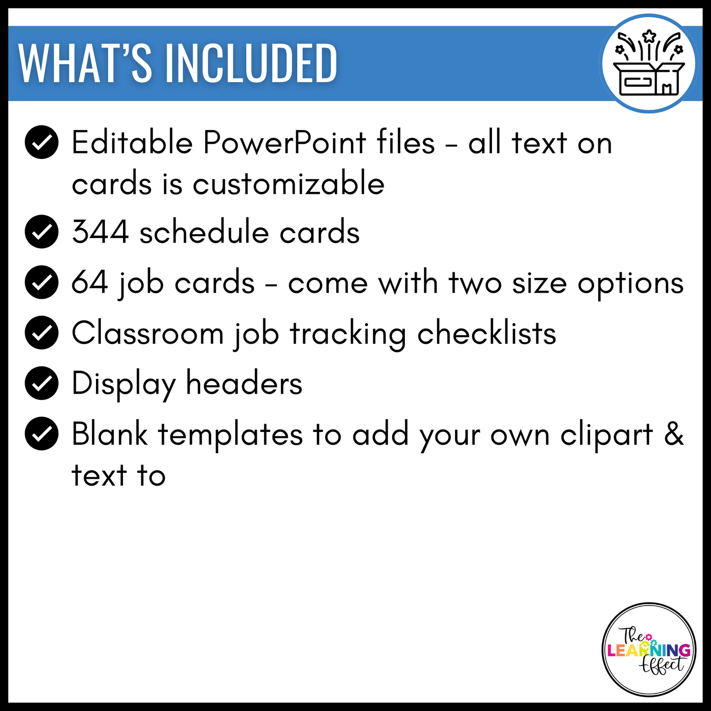 Visual Daily Schedule Cards and Classroom Student Jobs | Editable BUNDLE