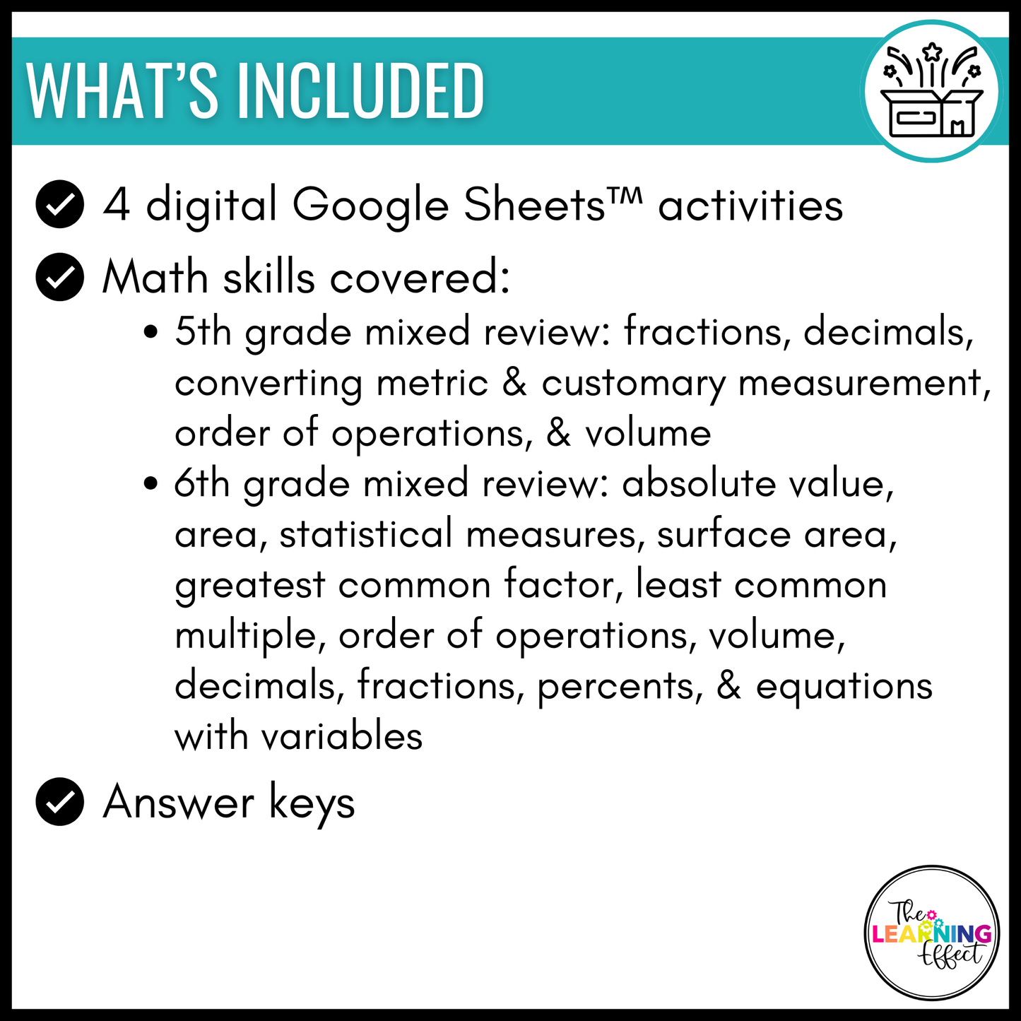 End of the Year Math Activities Digital Pixel Art | Review 5th & 6th Grade
