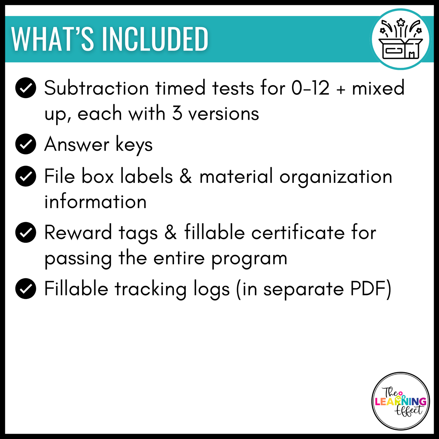 Subtraction Timed Tests | Math Fact Fluency Practice Worksheets and Tracker