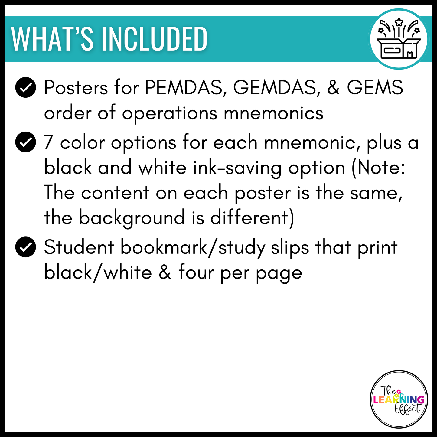 Order of Operations Math Posters | PEMDAS GEMDAS GEMS Anchor Charts
