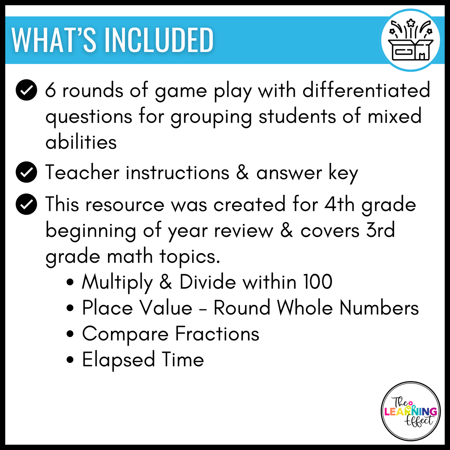 Back to School Math Game for 4th Grade | 3rd Grade No Prep Review Relay Activity