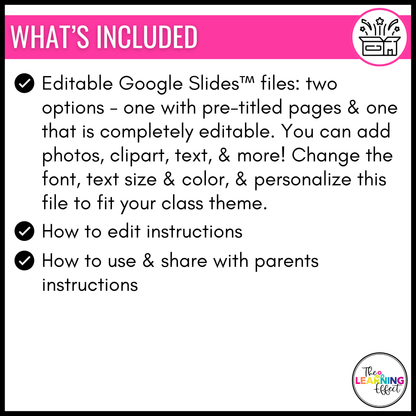 Back to School Digital Google Slides Flip Book Template | Parent Information