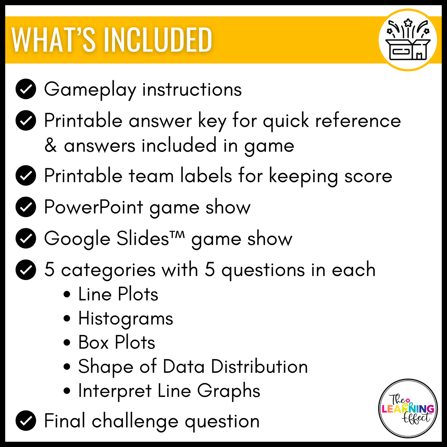 Statistical Displays Game Show | 6th Grade Statistics Math Review Activity