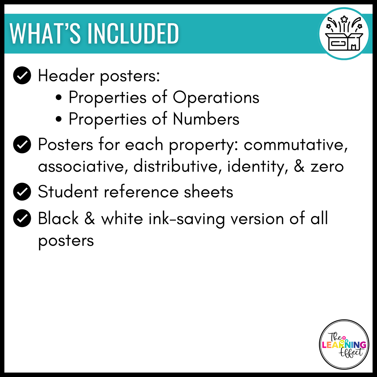 Properties of Operations Posters | Properties of Numbers Math Anchor Charts