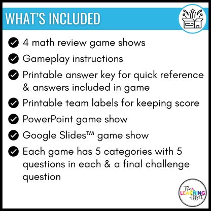 4th Grade Math Multiplication and Division Game Shows BUNDLE | Test Prep Review Activity