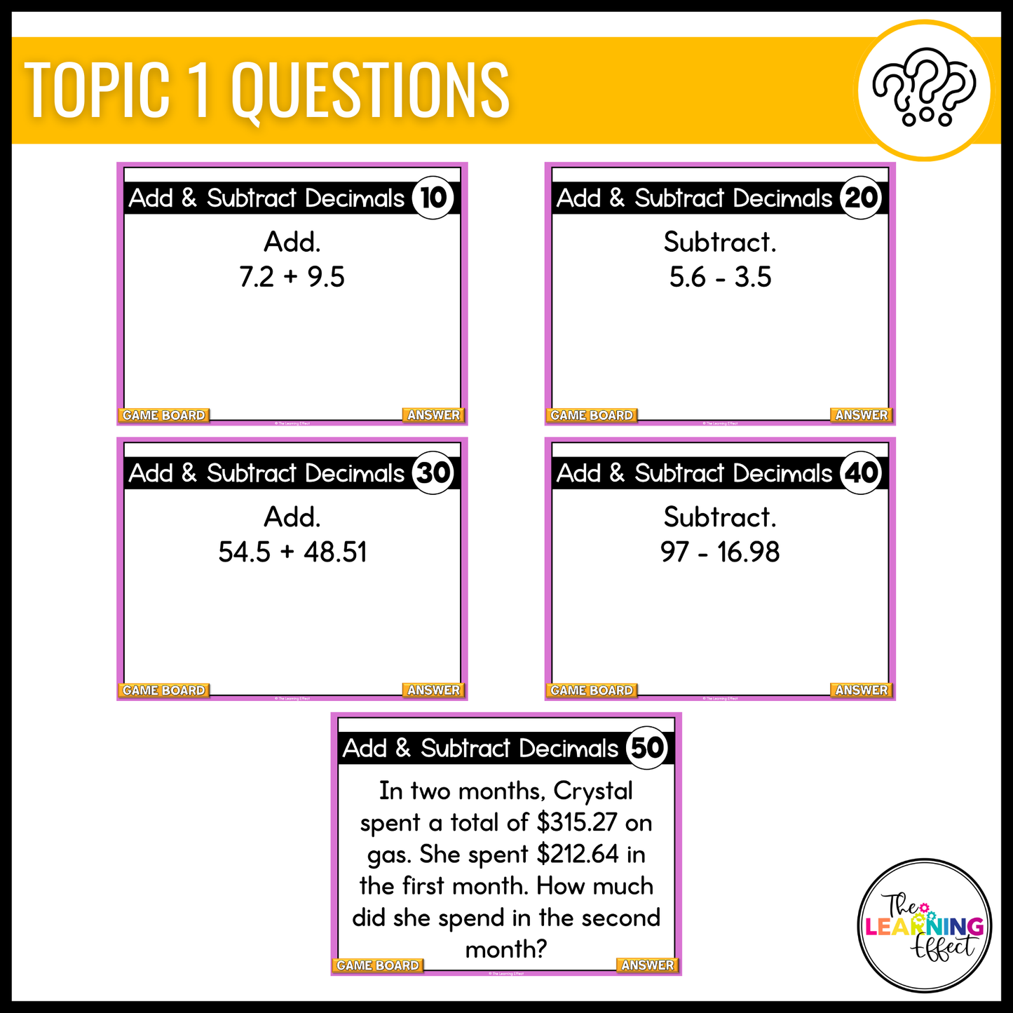 Decimal Operations and Division Game Show | 6th Grade Math Test Prep Activity | FREE